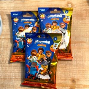 LOT OF 3 - Playmobil The Movie Figure + Sticker Lot Of 3